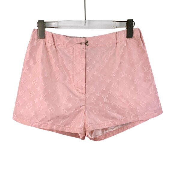 HW0078 Louis Vuitton Louis Vuitton pink logo presbyterian full print casual shor - Picture 1 of 8